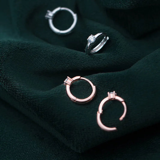 Elegante Ohrringe aus 925er Silber mit 18K Roségold-Vergoldung, klassisches Design