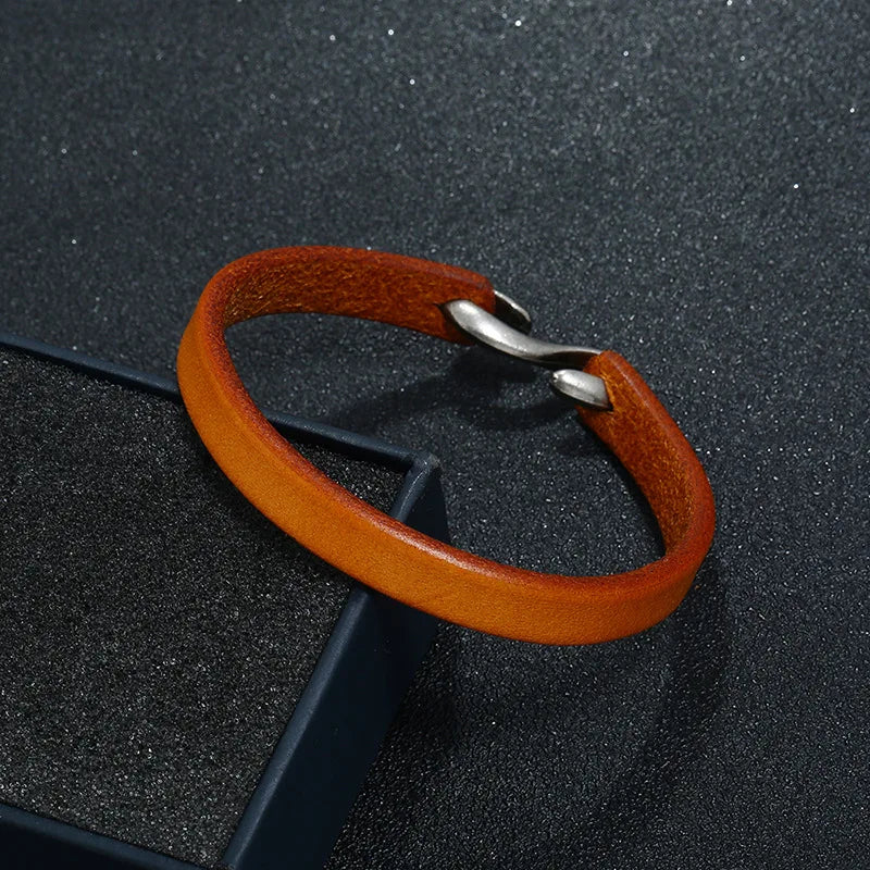 S-Hook Lederarmband Farbvarianten schwarz kaffeebraun orange Übersicht
