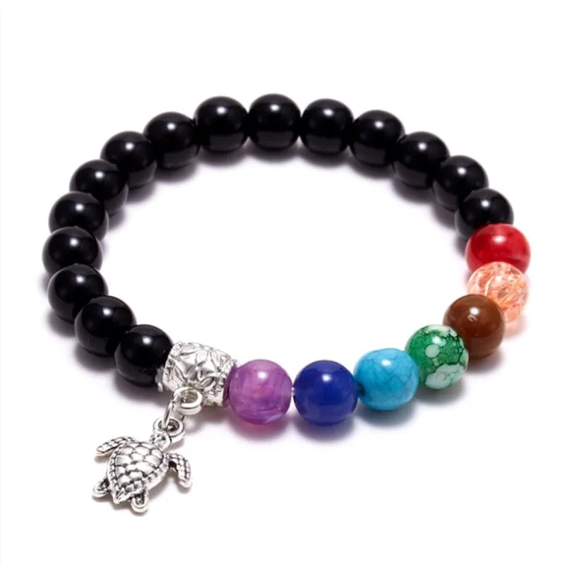 Chakry Armband Größenvergleich - 8mm Perlen mit verschiedenen Tiermotiv-Charms