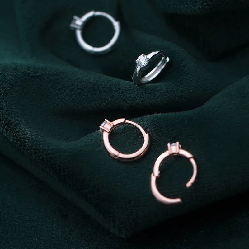 Elegante Ohrringe aus 925er Silber mit 18K Roségold-Vergoldung, klassisches Design