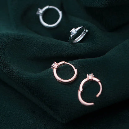 Elegante Ohrringe aus 925er Silber mit 18K Roségold-Vergoldung, klassisches Design