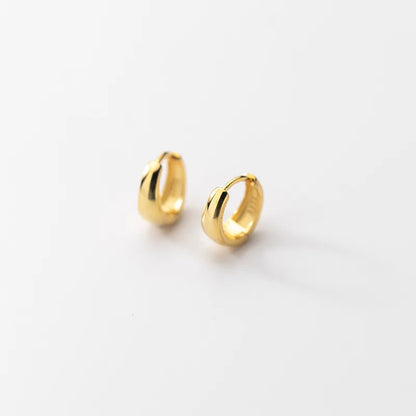Creolen Hoops Chunky 18K Gold Vergoldet, Dick Glänzend Minimalistisch
