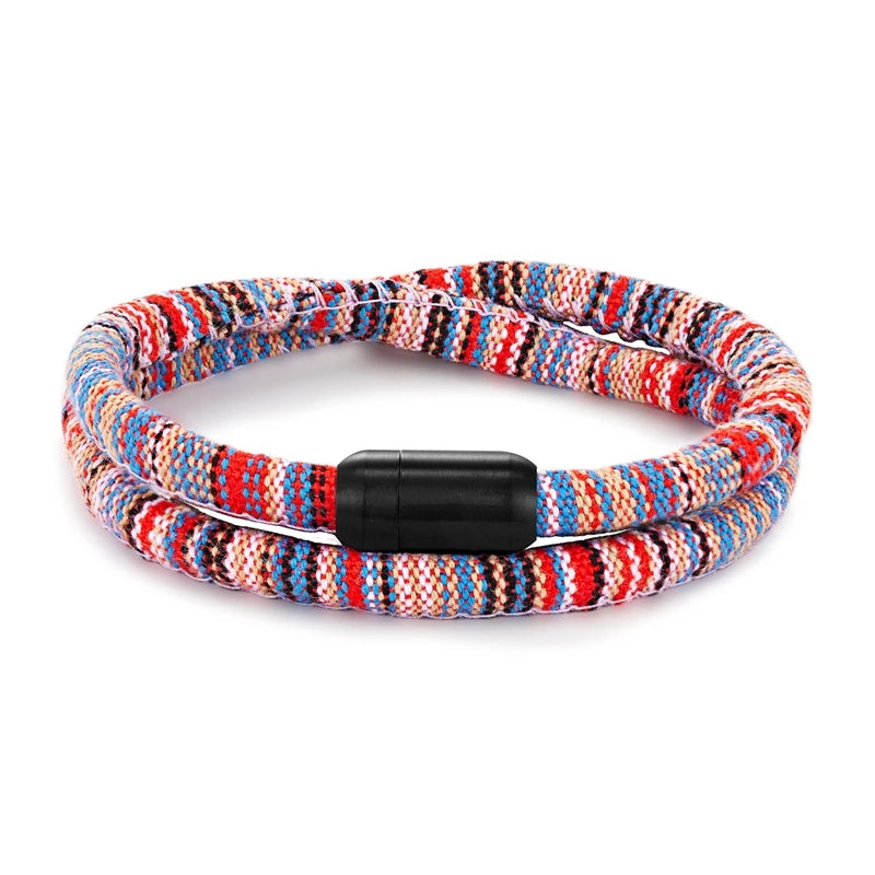 Nahaufnahme des geometrischen Boho-Musters - Kunstvolle Edelstahl-Verarbeitung des Armband Jaden
