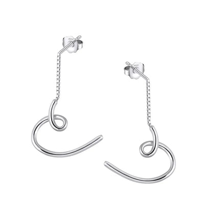 Silberne Hängeohrringe aus echtem Silber, minimalistisches Design, leichte moderne Ohrringe