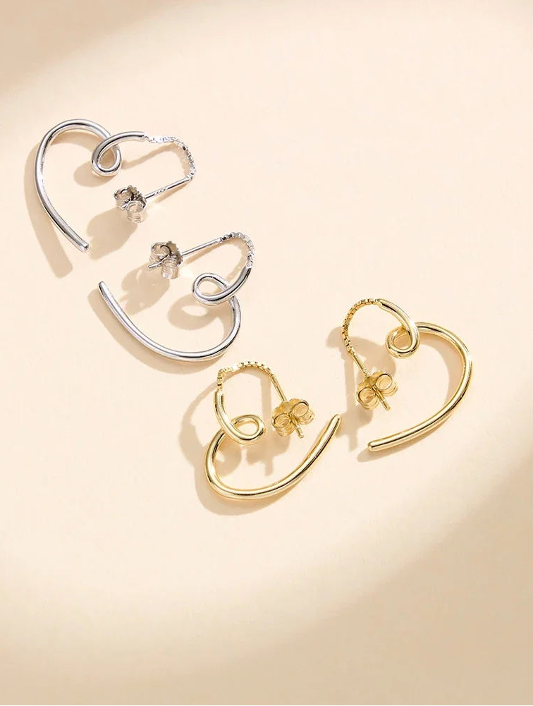 Goldfarbene Hängeohrringe aus echtem Silber mit 14K Vergoldung, minimalistisches Design, zeitloser Damenschmuck