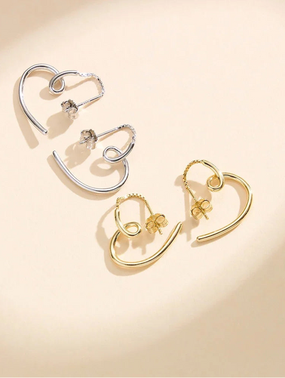 Goldfarbene Hängeohrringe aus echtem Silber mit 14K Vergoldung, minimalistisches Design, zeitloser Damenschmuck