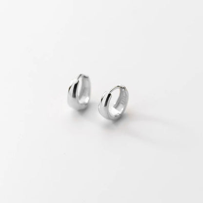 Creolen Hoops Chunky aus 925 Sterling Silber Dick Glänzend Minimalistisch