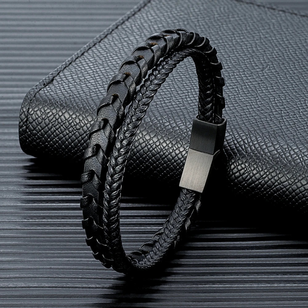 Armband Twiny - Hochwertiges Leder kombiniert mit robustem Edelstahl