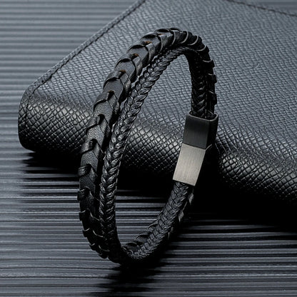 Armband Twiny - Hochwertiges Leder kombiniert mit robustem Edelstahl