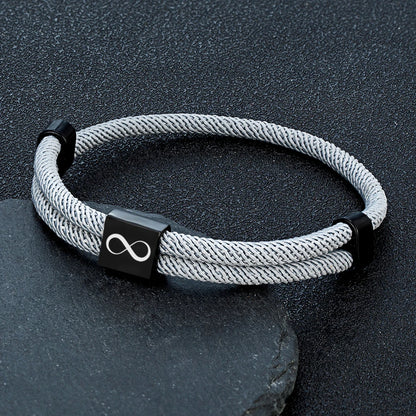 Armband Infinity aus Edelstahl mit Unendlichkeitssymbol - verstellbar von 17-23 cm