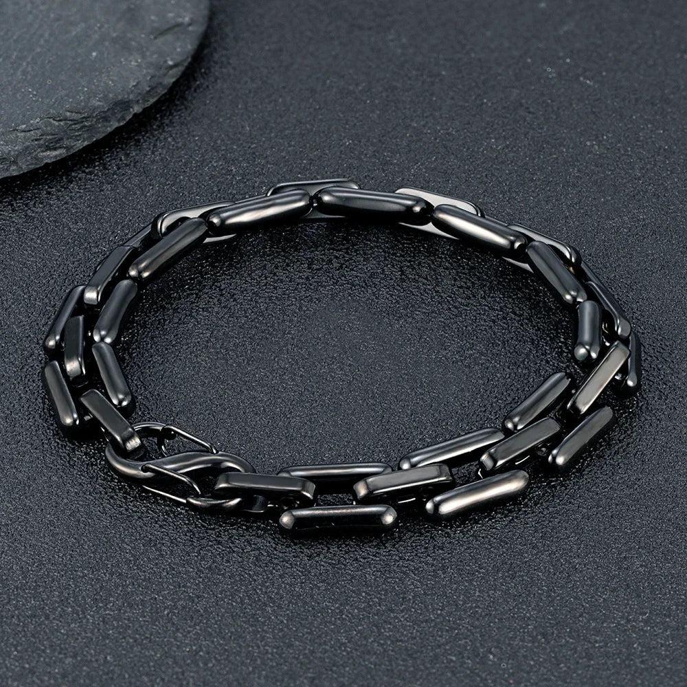 Luke Armband in Goldfarbe - hochwertiger Edelstahl mit geometrischem Vintage-Muster