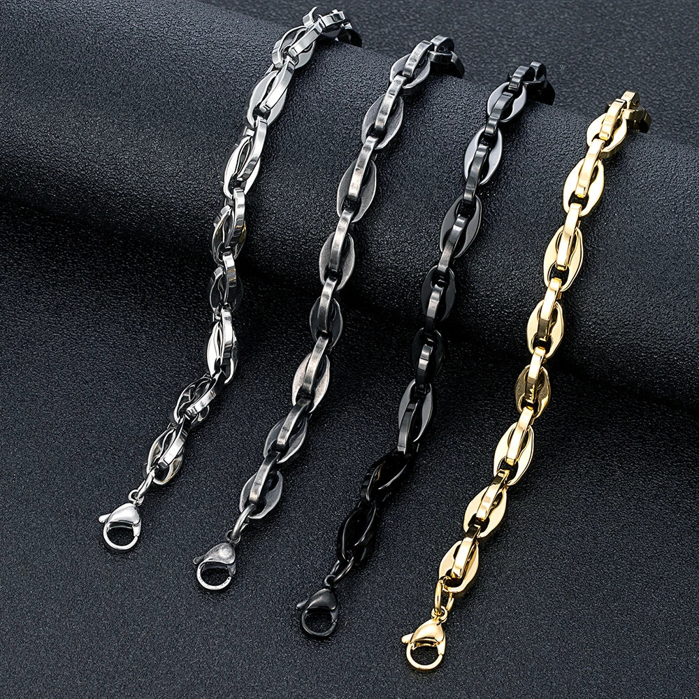 Armband Lips in Gold - wasserfestes Unisex-Accessoire mit punkiger Note